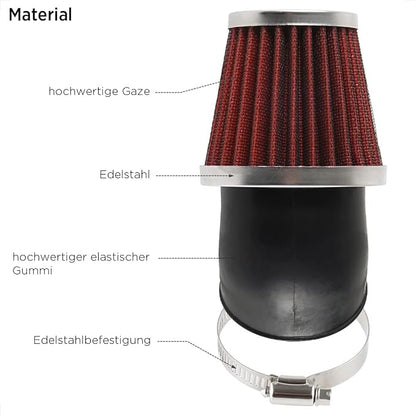 Evermotor Motorcycle Air Filter, 45mm 46mm 47mm Vent Cleaner - Image 2