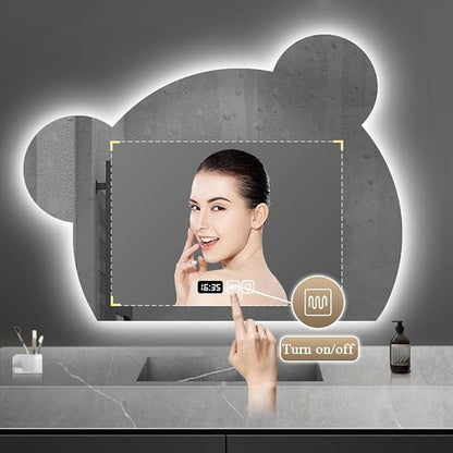 LTSRLL LED Vanity Mirror Cute Bear Decorative Mirror - Image 3