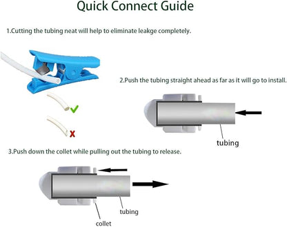 Reducing Straight RO Water Filter Union Connector, NSF Certified Plastic Push - Image 4