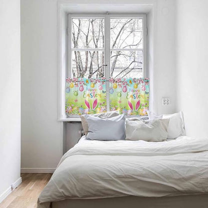 Easter Half Window Curtain 36 Inches Long, Spring Bunny Colorful Rabbit Eggs - Image 5