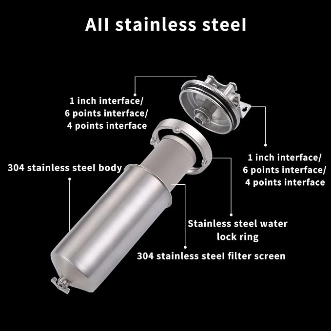Amwater NSF/ANSI 42 Certi Stainless Steel Jumbo Size Filter Housing - Image 6