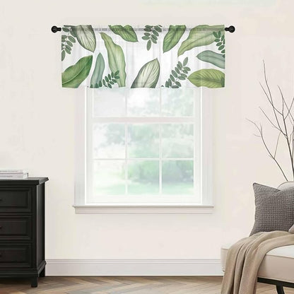 Summer Palm Leaf Sheer Valance Curtains - Image 5