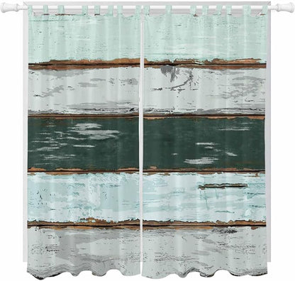 Blue Teal Living Room Curtains 84 Inch Length, Window Curtains Tab Top by Unknown