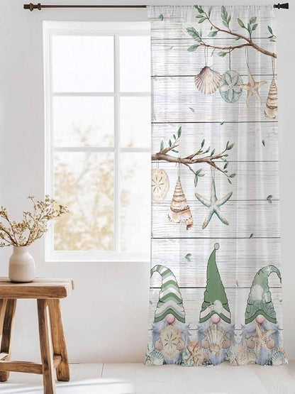 Sheer Curtains 108 Inches Long, Sage Green Gnomes Semi Sheer Curtains Light - Image 3