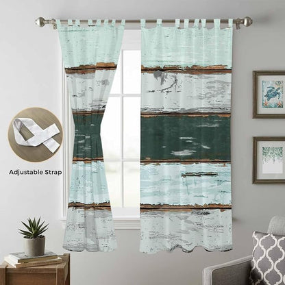 Blue Teal Living Room Curtains 84 Inch Length, Window Curtains Tab Top - Image 5