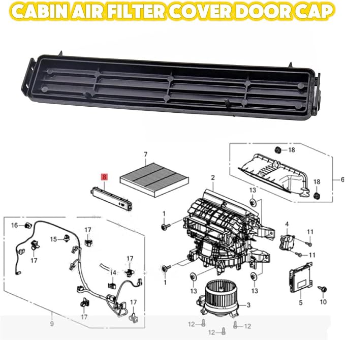 Cabin Air Filter Cover Door Cap Replacement 27276-3JC1A Fit - Image 2