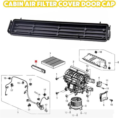 Cabin Air Filter Cover Door Cap Replacement 27276-3JC1A Fit - Image 2