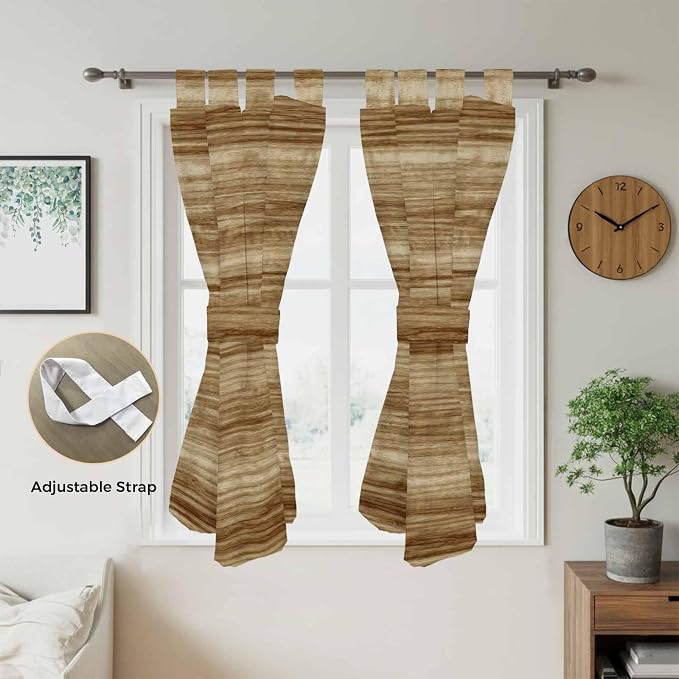Vintage Western Bathroom Curtains 63 Inch Length, Window Curtains Tab Top - Image 5