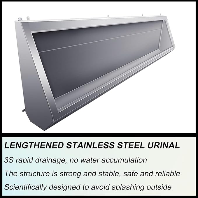 Wall-Mounted Stainless Steel Urinal Trough - Image 7