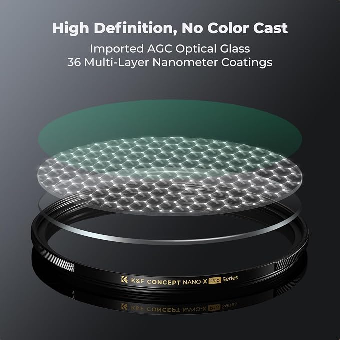 K&F CONCEPT 82mm Black Diffusion 1/8 Filter Mist Cinematic Effect Black - Image 6