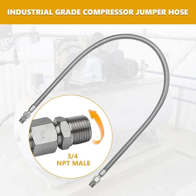 48 Inch 1/2 Inch Industrial Grade Compressor Jumper hose Kit, Air Hose - Image 3