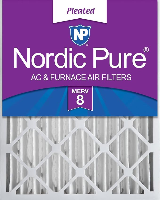 Nordic Pure 20x25x4 Pleated MERV 8 Air Filter 1 Pack by NordicPure