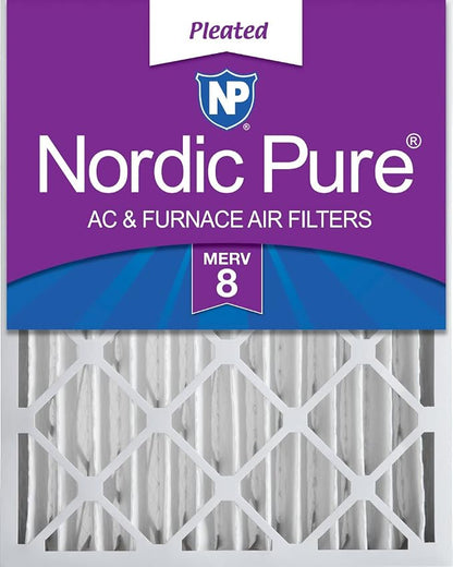 Nordic Pure 20x25x4 Pleated MERV 8 Air Filter 1 Pack by NordicPure