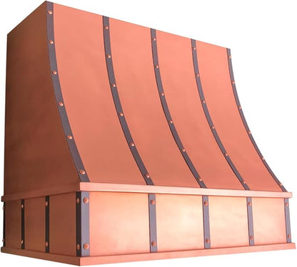 CT Copper Tailor Sloped Copper Vent Hood Wall Mount, 1260 CFM Exhaust Fan - Image 3