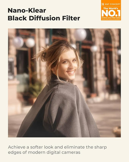 K&F CONCEPT 67mm Black Diffusion 1/2 Filter Mist Cinematic Effect Filter - Image 2