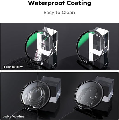 K&F CONCEPT 67mm CPL MCUV ND1000 Lens Filter 2 Lens Caps Kits Waterproof - Image 4