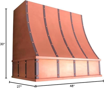 CT Copper Tailor Sloped Copper Vent Hood Island Mount, 610 CFM Exhaust Fan - Image 10