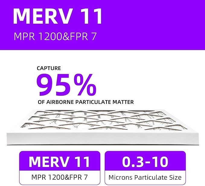 14x30x1 MERV 11 MERV 11 Pleated Air Filter MPR 1200 & FPR 7, Furnace Air Filters - Image 4