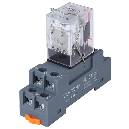Electromagnetic Power Relay, 8-Pin 10 AMP 12V AC Relay Coil by VAMRONE