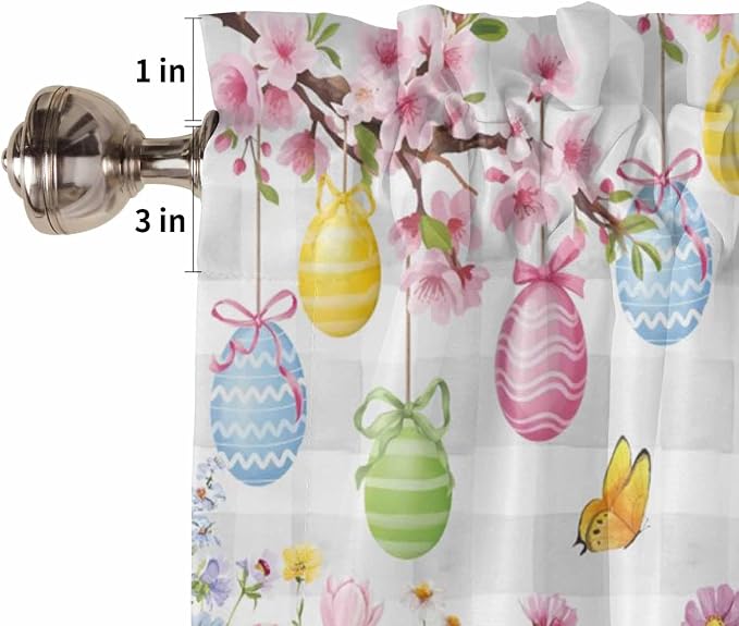 Happy Easter Living Room Curtains 72 Inches length, Spring Watercolor Bunny - Image 6