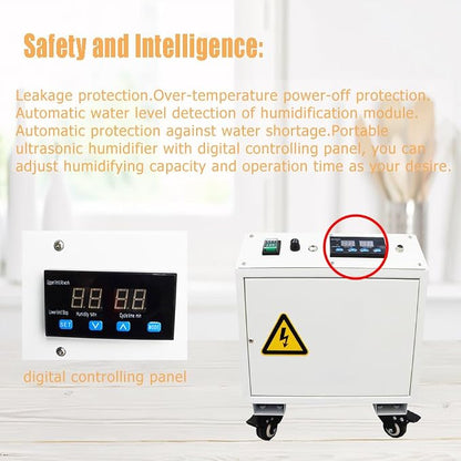 Industrial Ultrasonic Humidifier Cooler Sprayer 3kg/h Portable Continuous Cool - Image 5