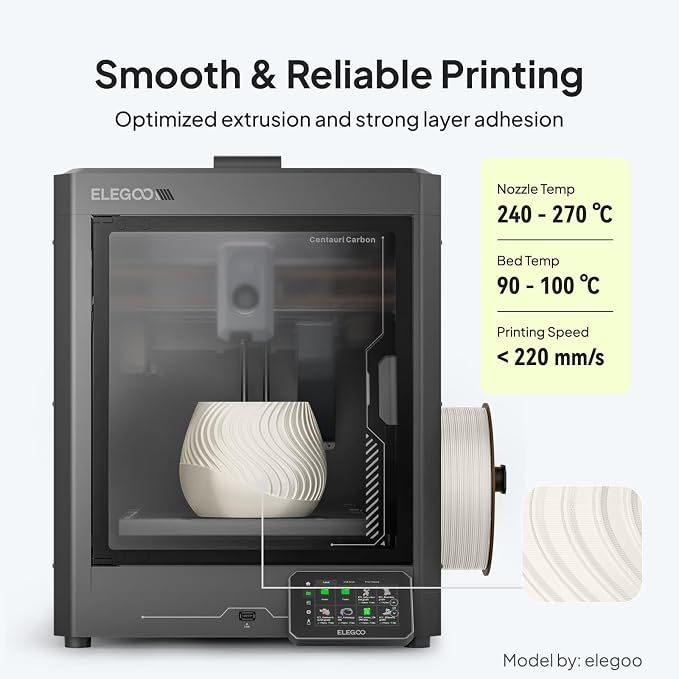 ELEGOO ASA Filament 1.75mm White 1KG, UV & Weather Resistant 3D Printer Filament - Image 5
