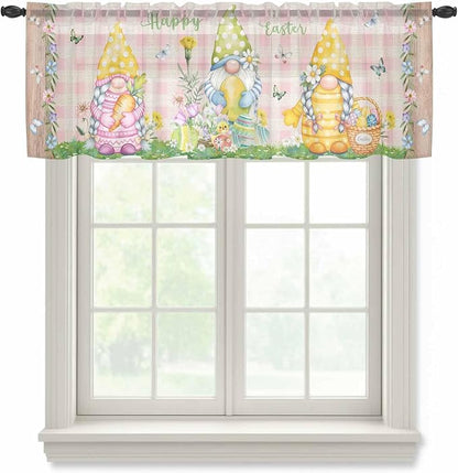 Happy Easter Sheer Valances for Windows 54"x18", Light Filtering Kitchen by Unknown