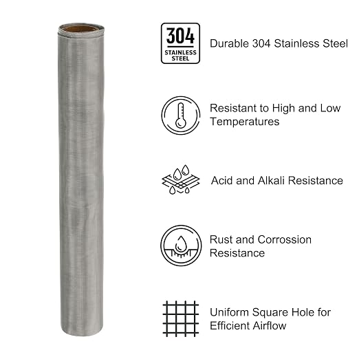 PATIKIL 40" L x 16" W Woven Wire Mesh, 200 Mesh 304 Stainless Steel Air Vent - Image 3
