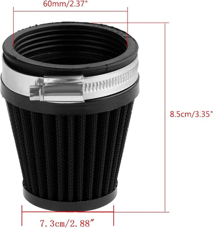 Mtsooning Motorcycle Pod Air Filter, 2.36" Round Tapered Intake Cleaner - Image 5
