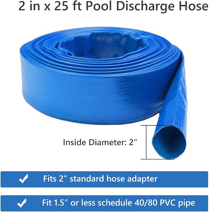 Eastrans 2" x 25 FT Pool Backwash Hose, Heavy Duty Flat Discharge Hose - Image 4