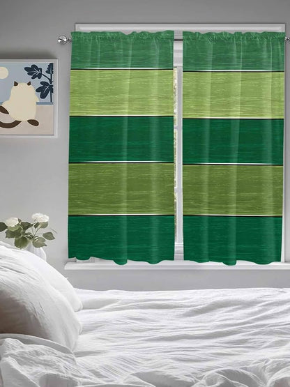 Farm Retro Green Wood Grain Window Valance Curtains, Rustic Wooden Plank - Image 5