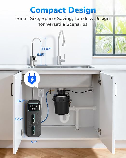 E8 800GPD Compact Reverse Osmosis System 800 GPD Fast Flow RO Water Filter - Image 8
