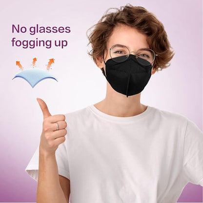 Miuphro KN95 Face Mask 50 Pack, Disposable Respirator Masks, 5 Layer Design - Image 4
