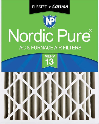 Nordic Pure 20x20x4 Pleated Air Filters MERV 13 Plus Carbon 1 Pack by NordicPure