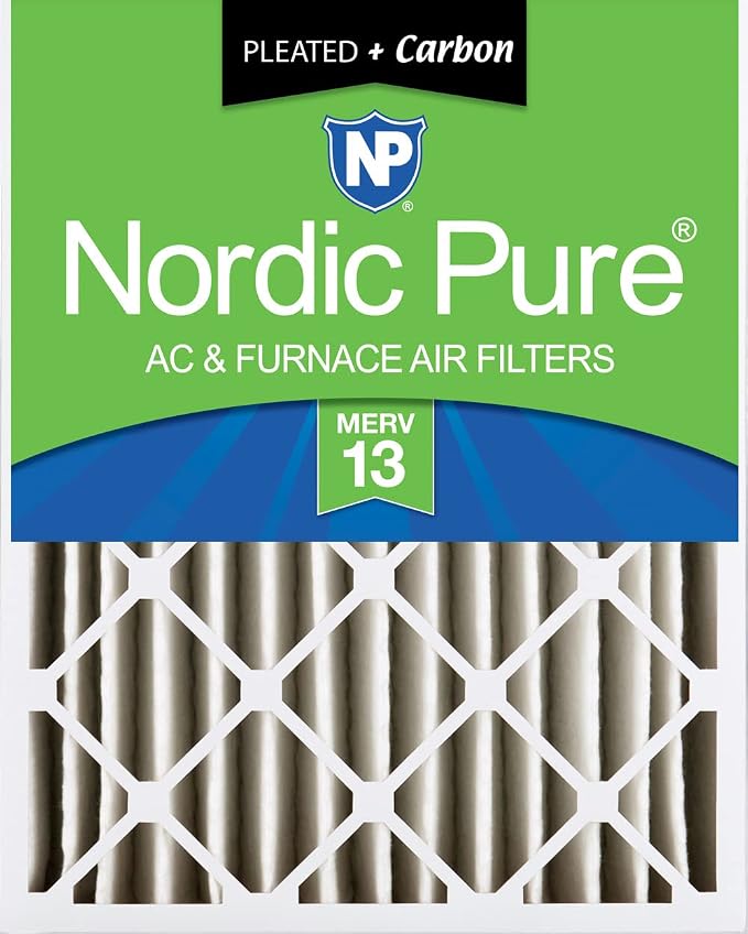Nordic Pure 20x25x4 Pleated Air Filters MERV 13 Plus Carbon 1 Pack by NordicPure
