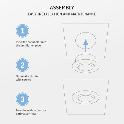calimaero® TVSA 4 Inch AC Vent Cover Round Adjustable Steel Air Vent Deflector - Image 7