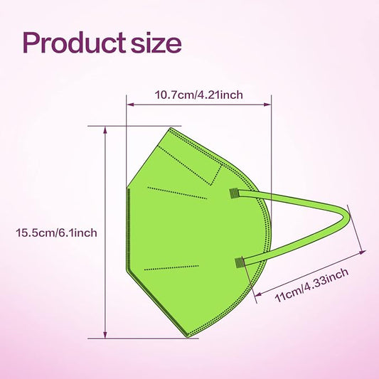 Miuphro KN95 Face Mask 50 Pack, Disposable Respirator Masks, 5 Layer Design - Image 2