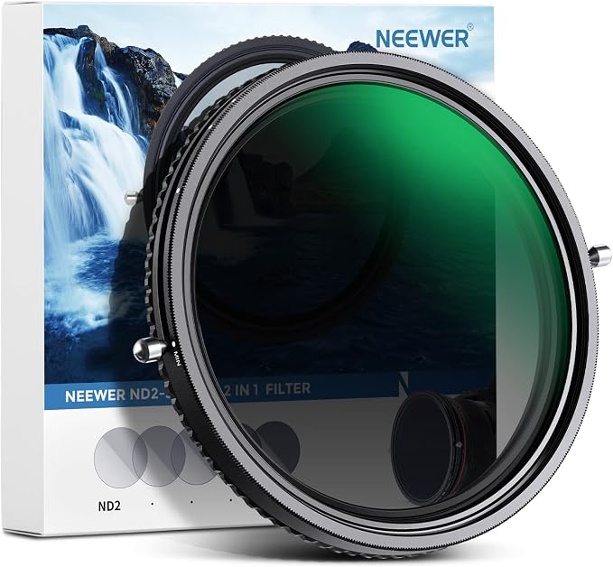 NEEWER 2 in 1 43mm Variable ND Filter ND2–ND32&CPL Filter No X Cross/30 Layer by Neewer