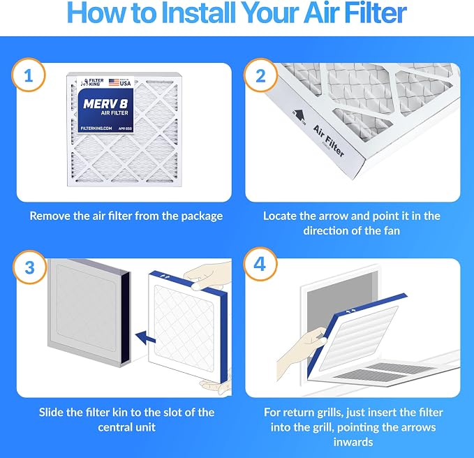 Filter King 9.5x9.5x2 Air Filter | 5-PACK | MERV 8 HVAC Pleated A/C Furnace - Image 4