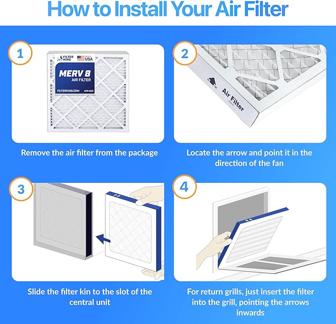 Filter King 15.5x11x1 Air Filter | 4-PACK | MERV 8 HVAC Pleated A/C Furnace - Image 4