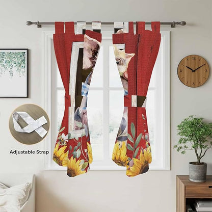 Pig Sunflowers Living Room Curtains 84 Inch Length, Window Curtains Tab Top - Image 5