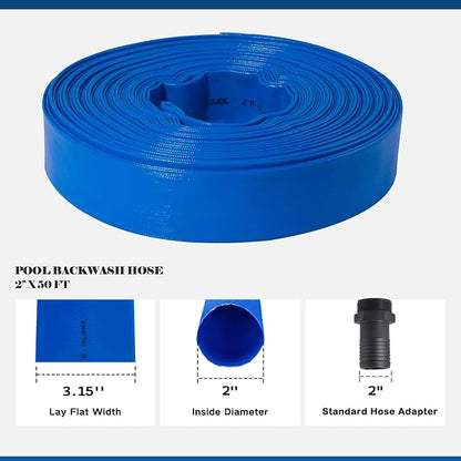 Eastrans 2 in x 50 ft Pool Backwash Hose Kit - Image 4