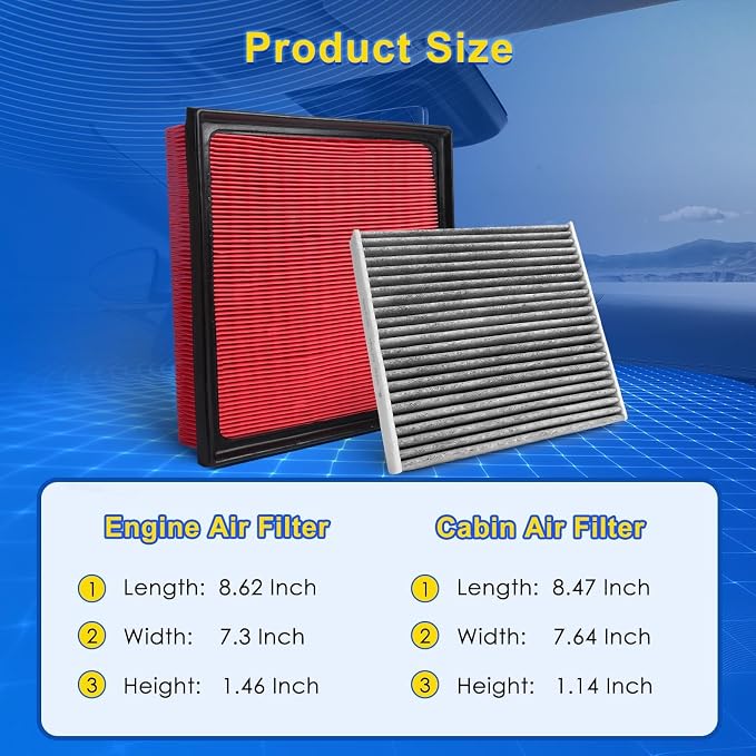 Cabin & Engine Air Filter Kit for 2016-2018 Rav4 2.5L - Image 3