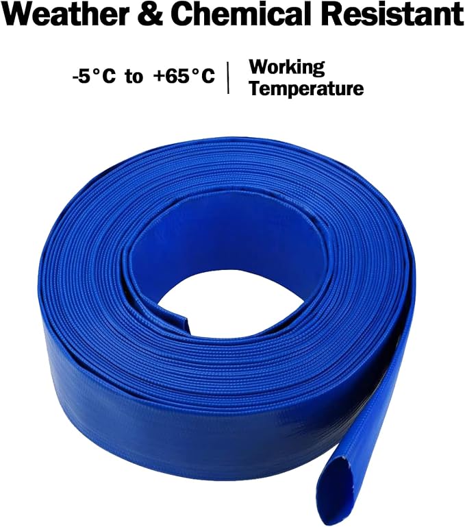 Eastrans 1 1/2 IN x 50 FT Pool Backwash Hose, Heavy Duty Flat Discharge Hose - Image 9