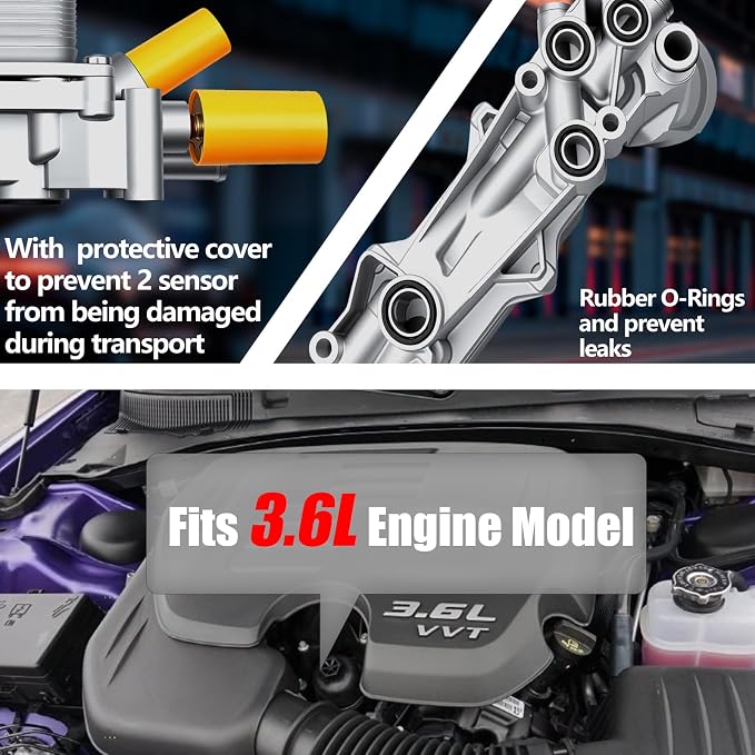 Full Aluminum Engine Oil Cooler 3.6 Oil Filter Housing Compatible - Image 4