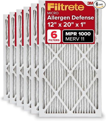 Filtrete 12x20x1 AC Furnace Air Filter, MERV 11, MPR 1000, Micro Allergen by Filtrete
