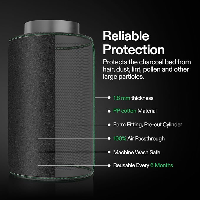 VIVOSUN 4 Inch Air Carbon Filter Smelliness Control - Image 8