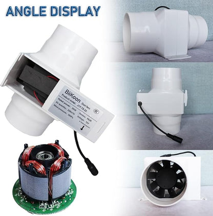 3 Inch Inline Fan 12V Tube Vent Fan Powerful 130Cfm in-line Duct Fan 20W - Image 3