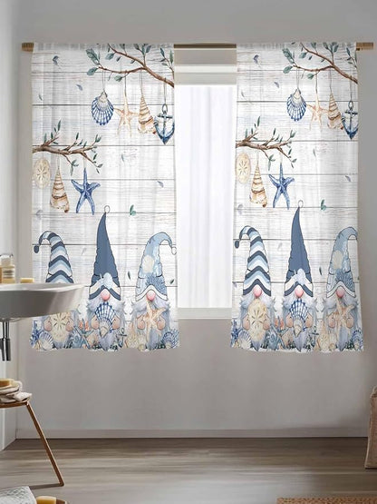 Sheer Curtains 72 Inches Long, Coastal Eucalyptus Semi Sheer Curtains Light - Image 5