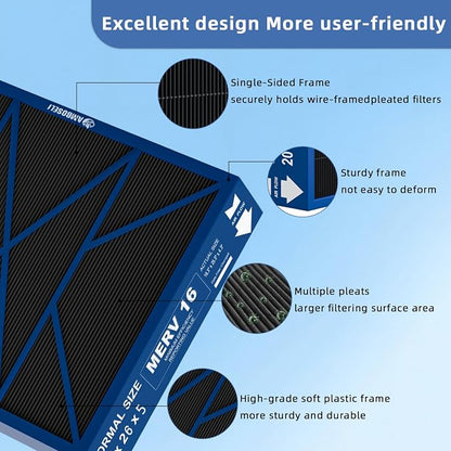 16x26x5 MERV16 Replacement Filter Compatible - Image 4